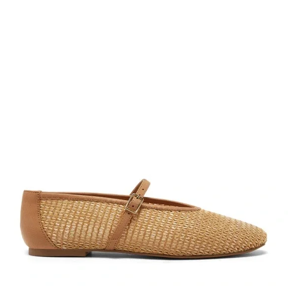 Silent D. Raffia Mary Jane Flats - Picture 3 of 10